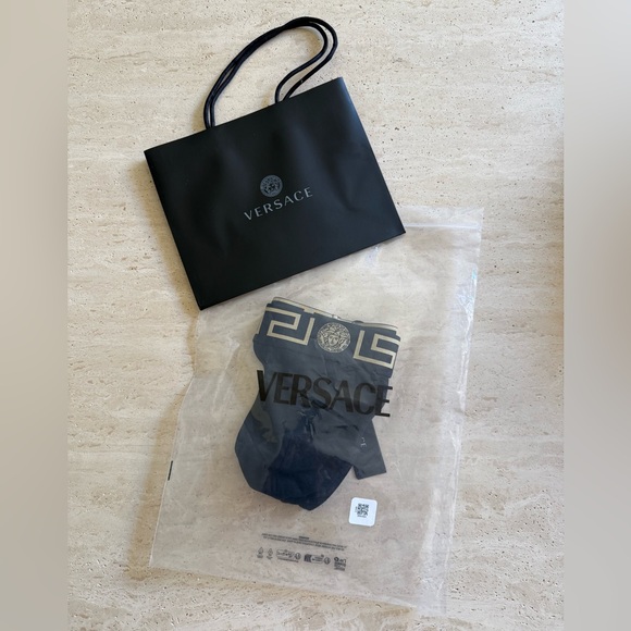 NWT VERSACE MEN’S GRECA BORDER BLACK JOCKSTRAP SIZE/6 - Picture 7 of 9